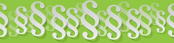 Parágrafo branco símbolo papel banner em um fundo verde . — Vetor de Stock