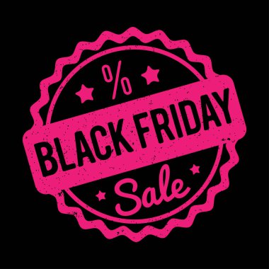 Siyah Cuma lastik damgası bir siyah arka plan üzerine pembe.