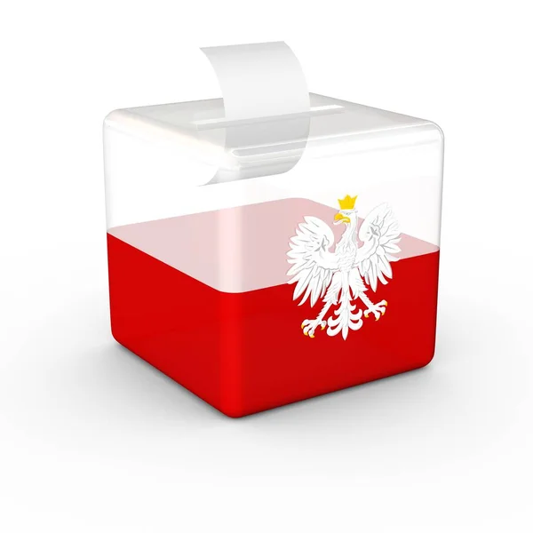 Election Ballot Box Polish Flag. — Stock Photo, Image