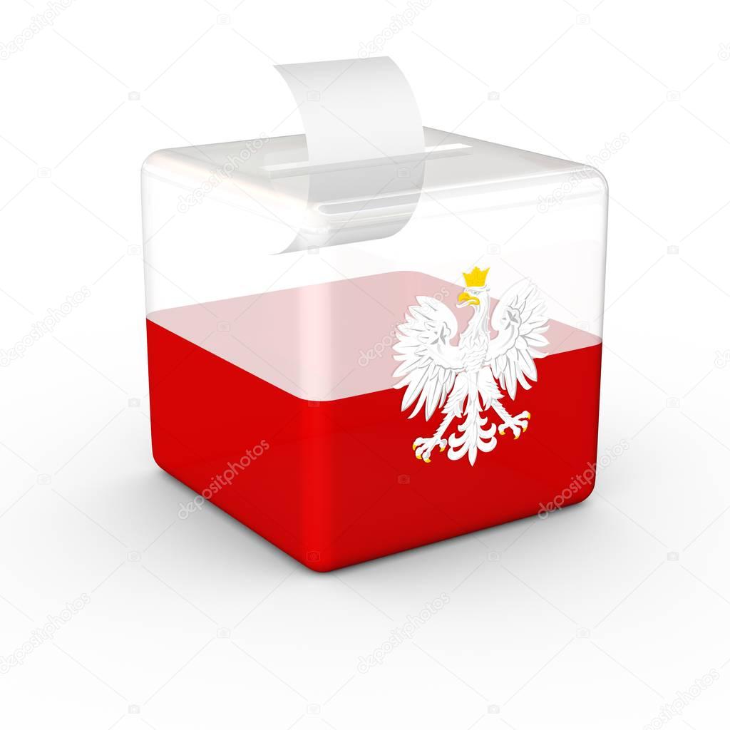 Election Ballot Box Polish Flag.