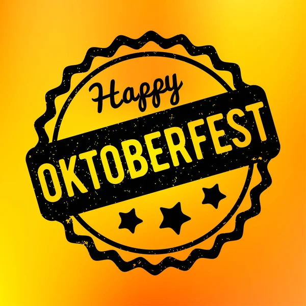 Oktoberfest-Stempel schwarz auf gelbem Bokeh-Hintergrund. — Stockvektor