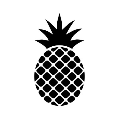 Ananas Ananas simgesi beyaz bir arka plan üzerinde siyah.