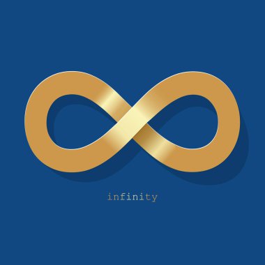 2020 Klasik Mavi arkaplan üzerine Sonsuzluk sembolü altın