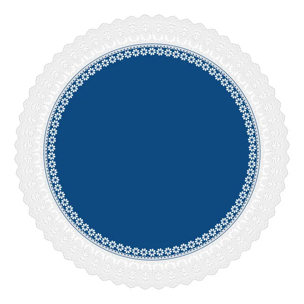 白地に2020年クラシックブルーの透かし彫り刺繍色 — ストックベクタ