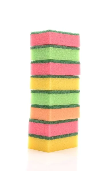 Kitchen sponges on white background — Stock Photo, Image