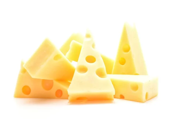 Emmentaler geïsoleerd op witte achtergrond — Stockfoto