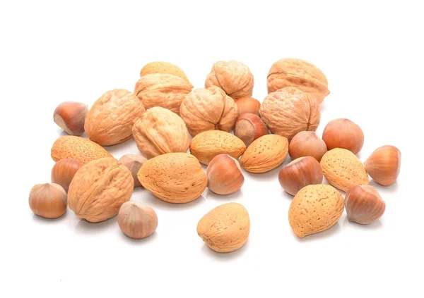 Mixed nuts on white background — Stock Photo, Image