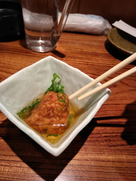 Japanese Delicious Snack Takoyaki Octopus Ball Bowl Restaurant Table — Stock Photo, Image