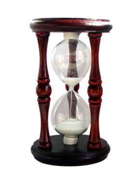 Beyaz arka plan üzerinde kum saati tablo