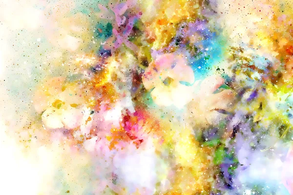 Collage motivo flor multicolor abstracto en el espacio. efecto colector de agua . —  Fotos de Stock
