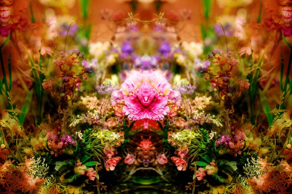 카네이션 꽃과 bookeh 배경, 사진에서 컴퓨터 그래픽으로 장식 꽃 꽃다발. — 스톡 사진
