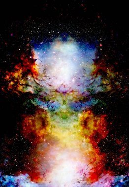 Nebula, Kozmik uzay ve yıldızlar, mavi kozmik soyut arkaplan.