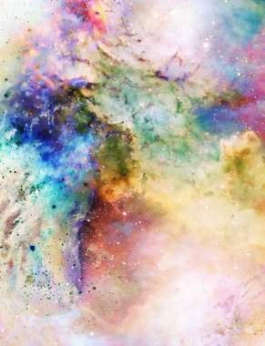 Kozmik uzay ve yıldızlar, renkli kozmik soyut arkaplan.