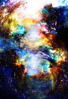 Kozmik uzay ve yıldız, renk kozmik arka plan. Uzayda yangın etkisi.