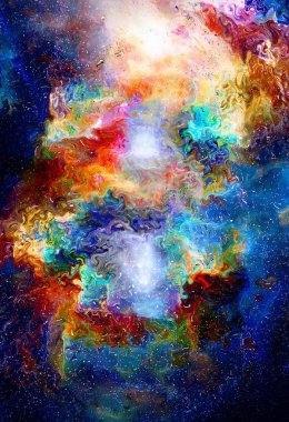 Kozmik uzay ve yıldız, renk kozmik arka plan. Uzayda yangın etkisi.