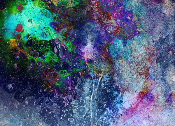 Akwarela abstrakcyjne malarstwo i kolaż komputerowy. Kolor tła z plamkami. — Zdjęcie stockowe