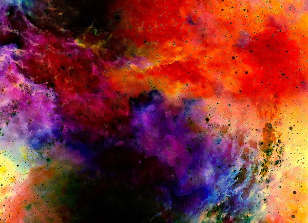 Cosmic space and stars, color cosmic abstract background. Fire effect in space