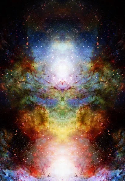 Kosmischer Raum und Sterne, Farbe kosmischer abstrakter Hintergrund. — Stockfoto
