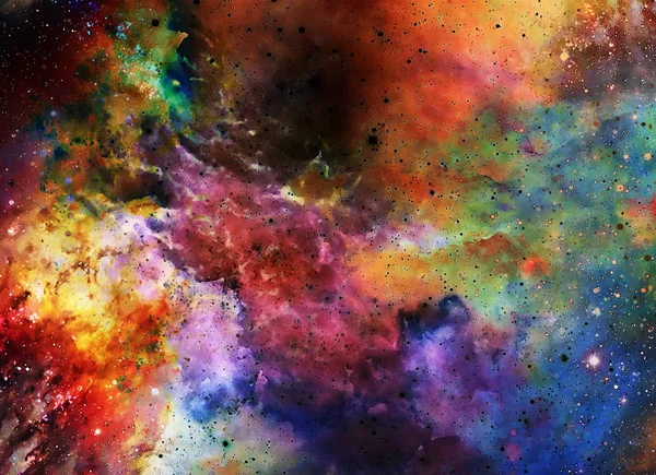 Spazio cosmico e stelle, colore sfondo astratto cosmico. Effetto fuoco nello spazio . — Foto Stock