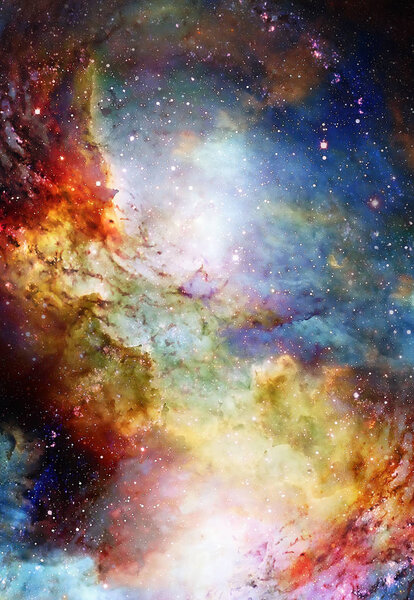 Космическое пространство и звезды, цветной космический абстрактный фон.