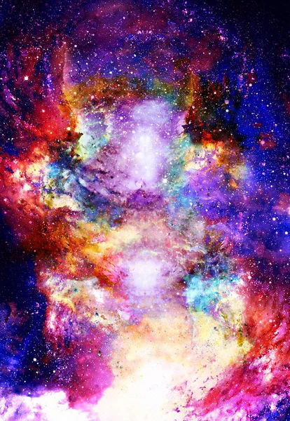Cosmic utrymme och stjärnor, färg kosmisk abstrakt bakgrund. — Stockfoto