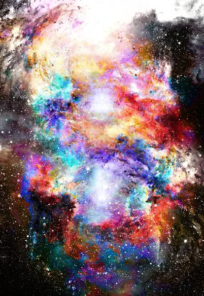 Nebulosa, Kosmisk utrymme och stjärnor, blå kosmisk abstrakt bakgrund. — Stockfoto