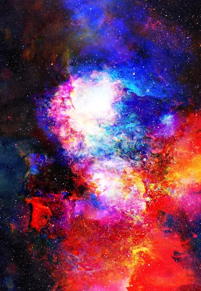 Kozmikus tér és csillagok, színes kozmikus elvont háttér. — Stock Fotó