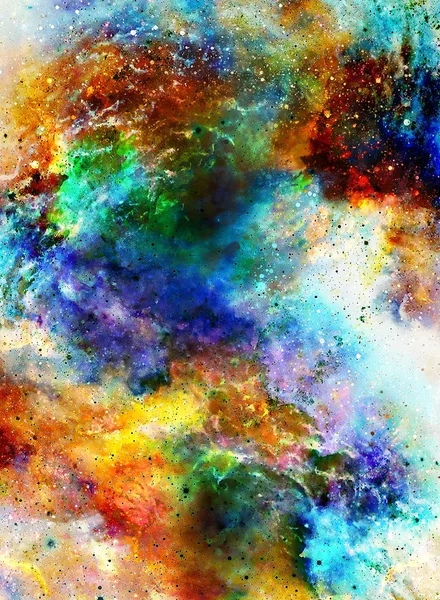 星云，宇宙空间和恒星，蓝色宇宙抽象背景. — 图库照片