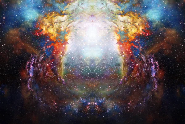 Kosmischen Raum und Sterne, Farbe kosmischen abstrakten Hintergrund. Feuerwirkung im Weltraum. — Stockfoto