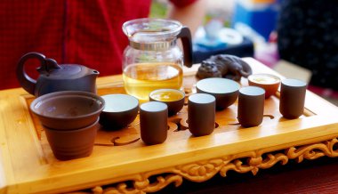 Çay seremonisi için çay hazır. Çay ayini..