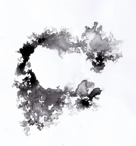 Aquarela espirra coração no fundo do papel branco. — Fotografia de Stock