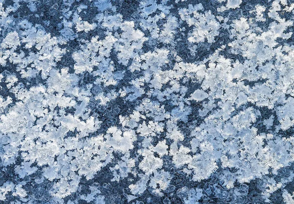 Texture of ice on the frozen lake. Blue color background. — Stock Photo, Image