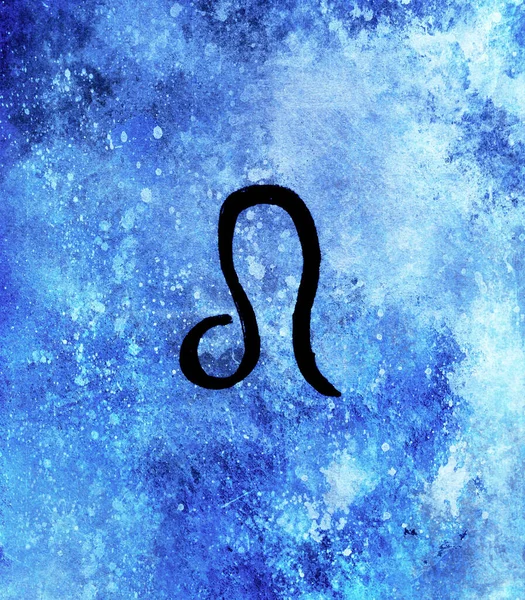 Hand Getekende Horoscoop Astrologie Symbolen Blauwe Achtergrond — Stockfoto