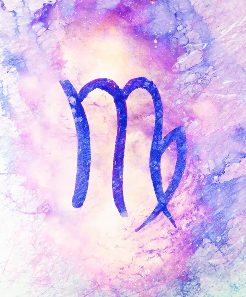 Hand Getekende Horoscoop Astrologie Symbolen Kleur Achtergrond — Stockfoto