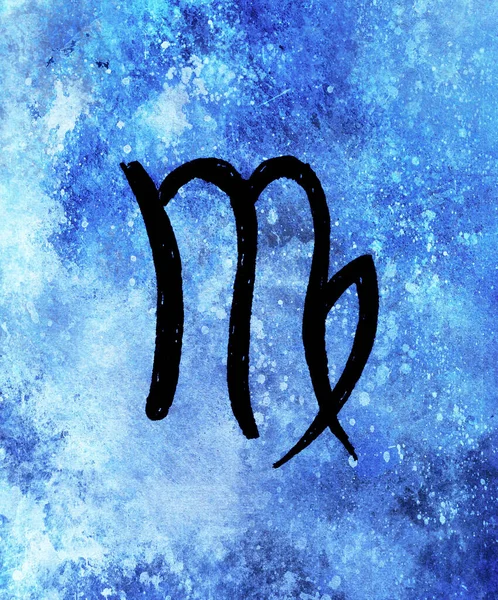 Handgezeichnete Horoskop Astrologie Symbole Blauer Hintergrund — Stockfoto