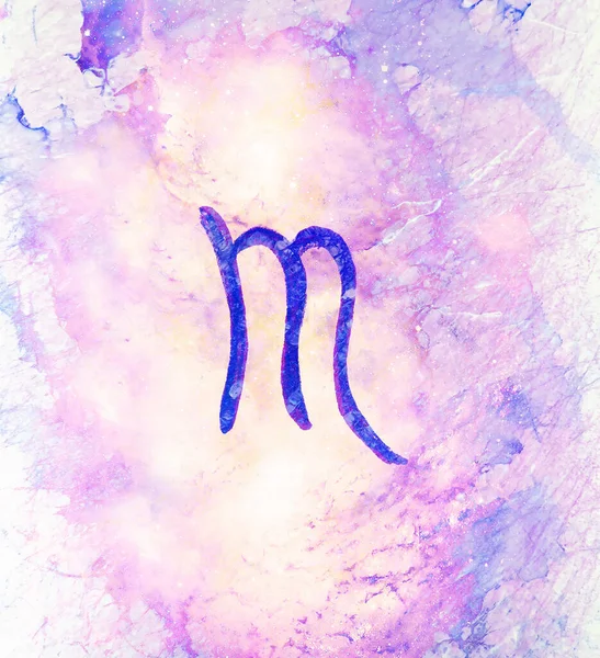 Ręcznie Rysowane Symbole Astrologii Horoskop Kolor Tła — Zdjęcie stockowe