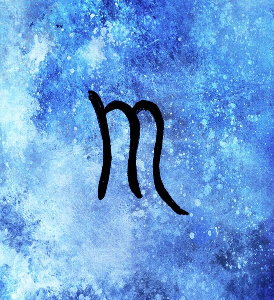Horóscopo Dibujado Mano Símbolos Astrológicos Fondo Azul —  Fotos de Stock