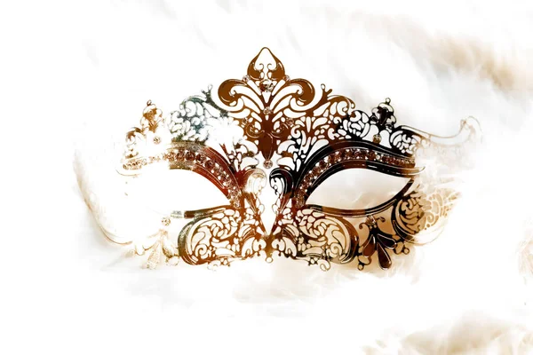 Bella Maschera Decorativa Stile Venezia Con Ornamenti Lineari Filigrana Effetto — Foto Stock