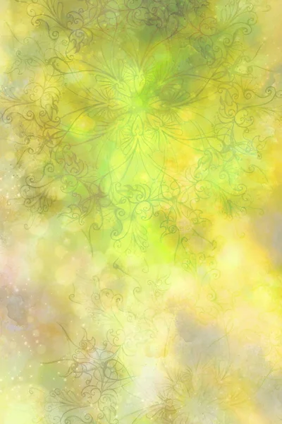Structure Ornementale Florale Avec Motif Filigrane Mandala Sur Fond Abstrait — Photo