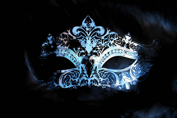 beautiful decorative venice style mask with filigrane linear ornaments. Graphic effect