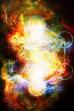 Kozmik uzayda hafif merkaba. Kutsal geometri