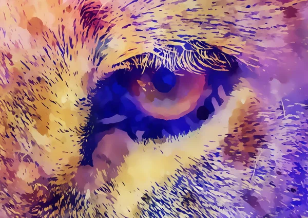 Lion eye and graphic effect. Computer collage