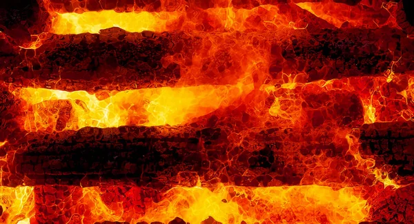 Συναρπαστική Γραφική Λεπτομέρεια Της Καύσης Ξύλου Που Καταναλώνει Φωτιά — Φωτογραφία Αρχείου