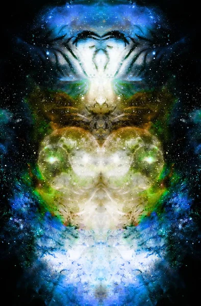 Kosmische Raum Und Sterne Und Licht Herz Farbe Kosmischen Abstrakten — Stockfoto