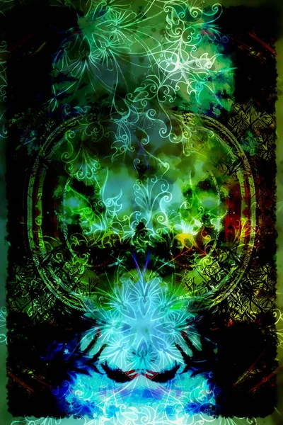Цветочная Орнаментальная Структура Нитевидным Узором Мандала Абстрактном Фоне — стоковое фото