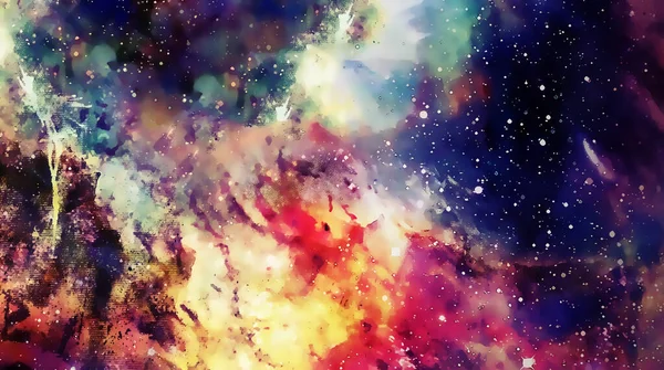 宇宙空间和恒星 颜色宇宙抽象背景 图形效果 — 图库照片
