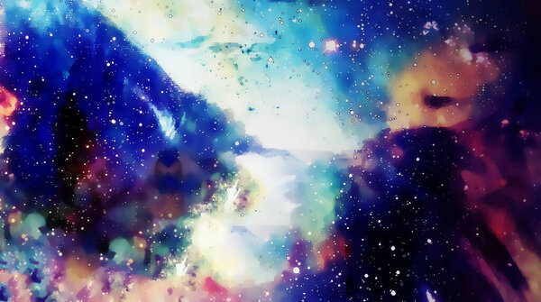 Cosmic space and stars, color cosmic abstract background. Graphic effect