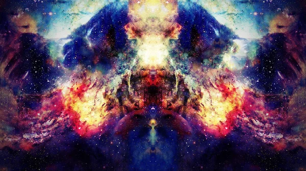 Spațiul Cosmic Stelele Fundalul Abstract Cosmic Color Efectul Oglinzii — Fotografie, imagine de stoc