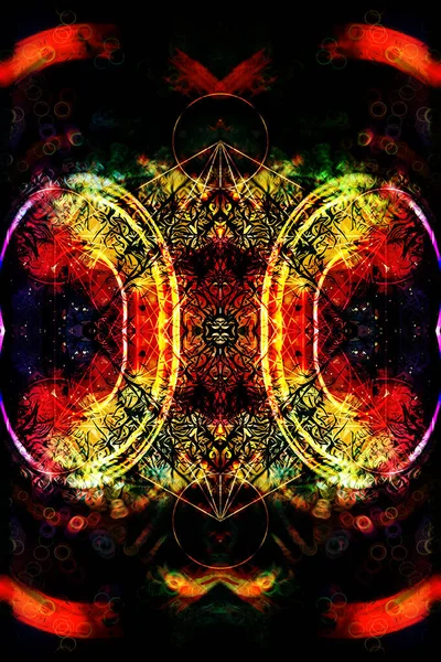 Merkaba Абстрактный Цвет Фона Световой Эффект Сакральная Геометрия — стоковое фото