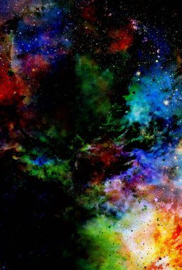 Kozmik uzay ve yıldızlar, renkli kozmik soyut arkaplan